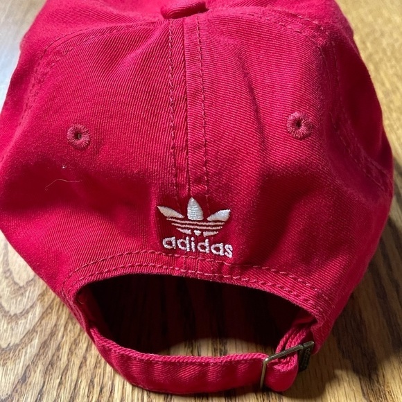 adidas Men’s Originals Relaxed Strapback Cap, Scarlet Red/White - Picture 2 of 3